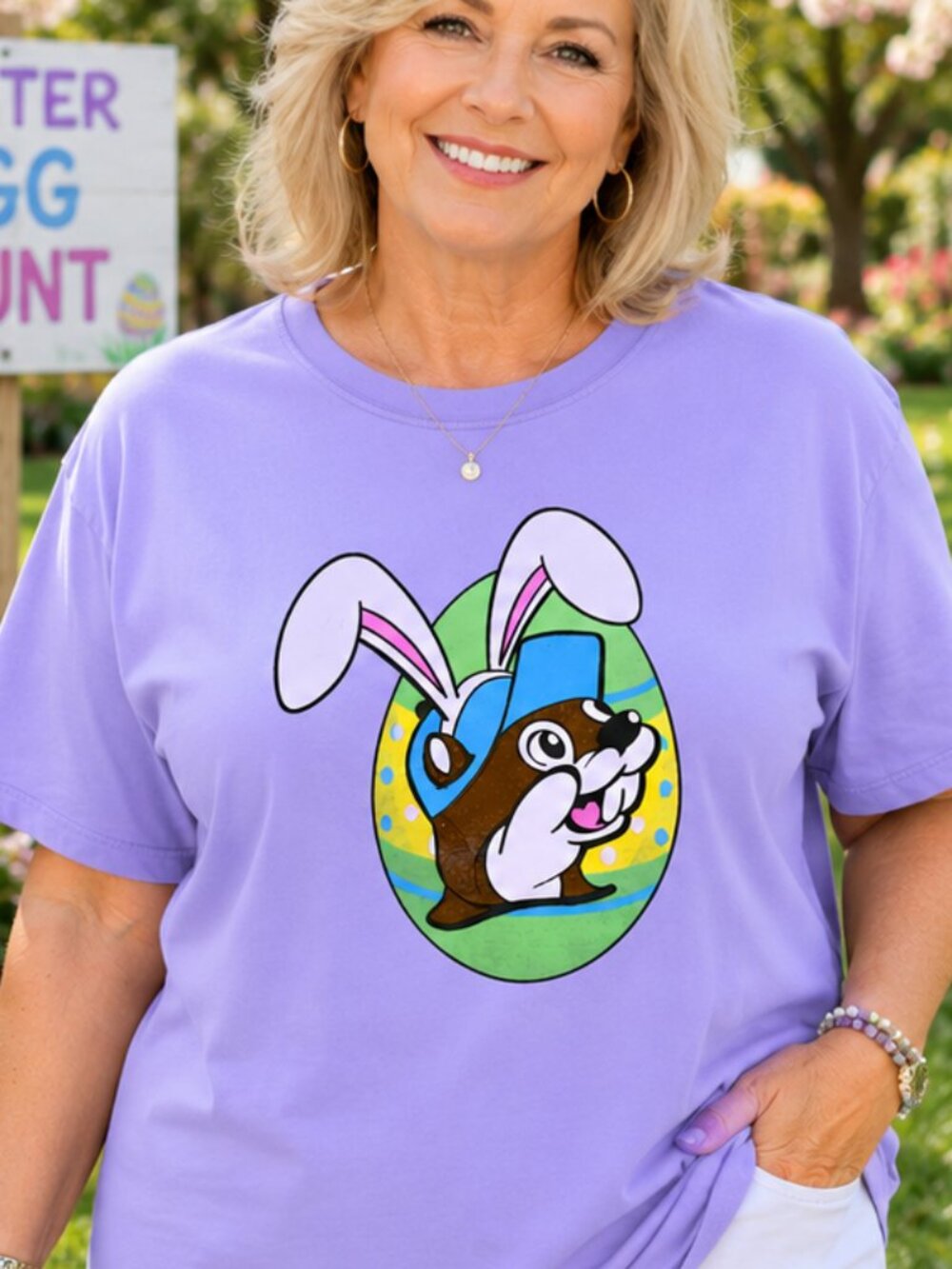 Buc-ee's Light Purple Easter Egg Hunt T-Shirt - Size 2XL